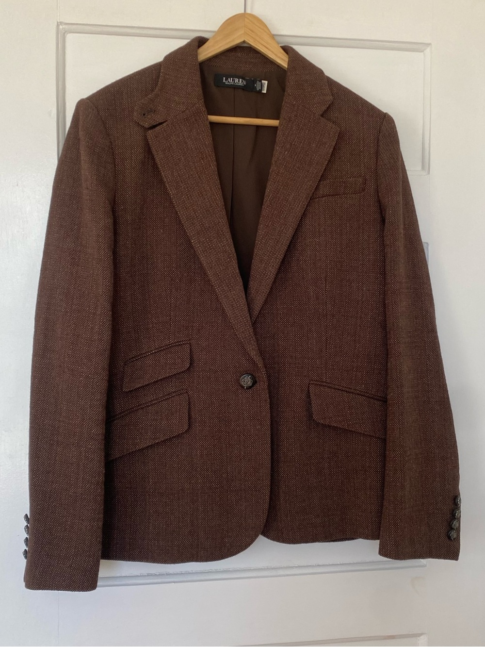 Lauren Ralph Lauren cotton blend Oxford blazer